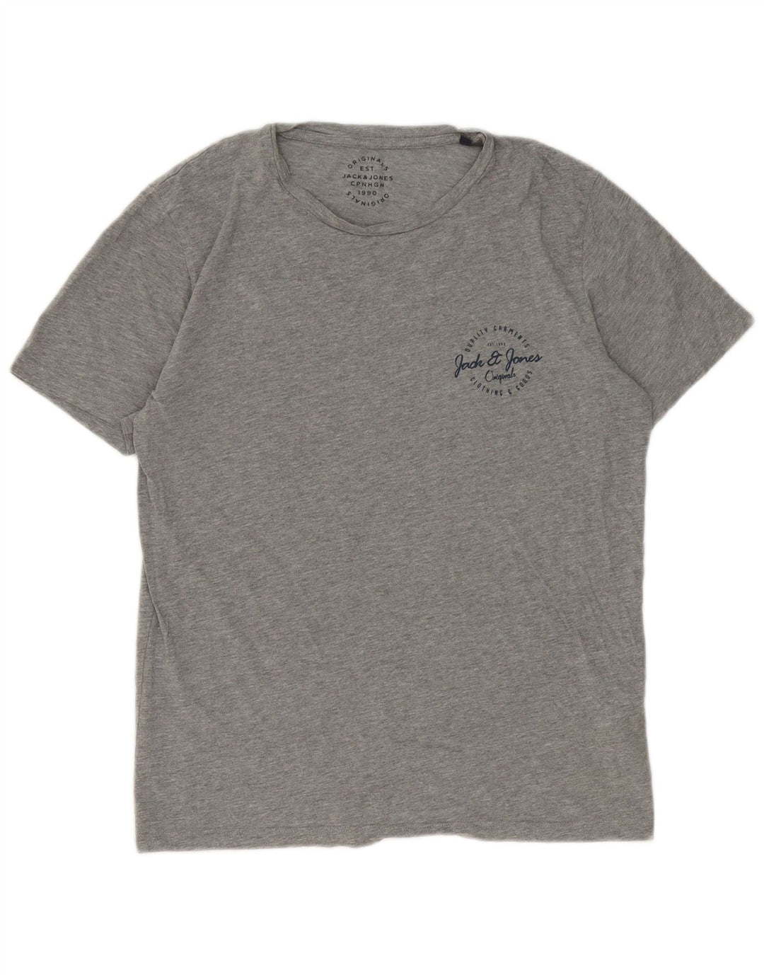Jack & Jones Herren-T-Shirt-Oberteil, groß, grau meliert, Baumwolle