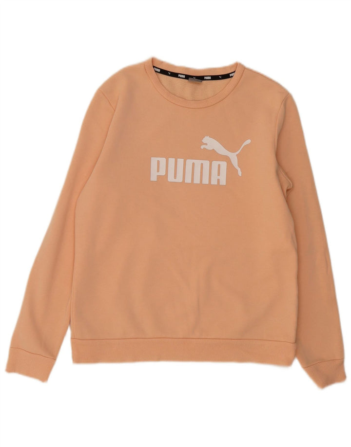 Puma Damen Graphic Sweatshirt Pullover UK 14 Mittelrosa Baumwolle