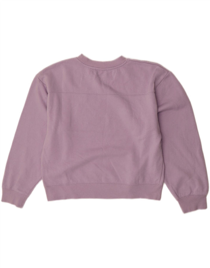 Zara Damen Crop Sweatshirt Pullover UK 16 Large Lila Polyester