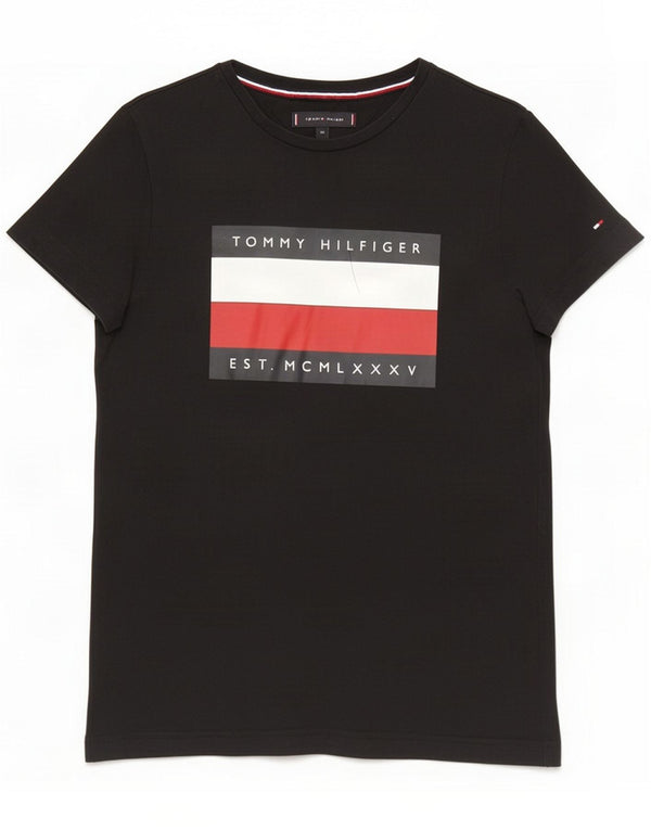 Tommy Hilfiger Herren Grafik T-Shirt Top XS Schwarz Baumwolle