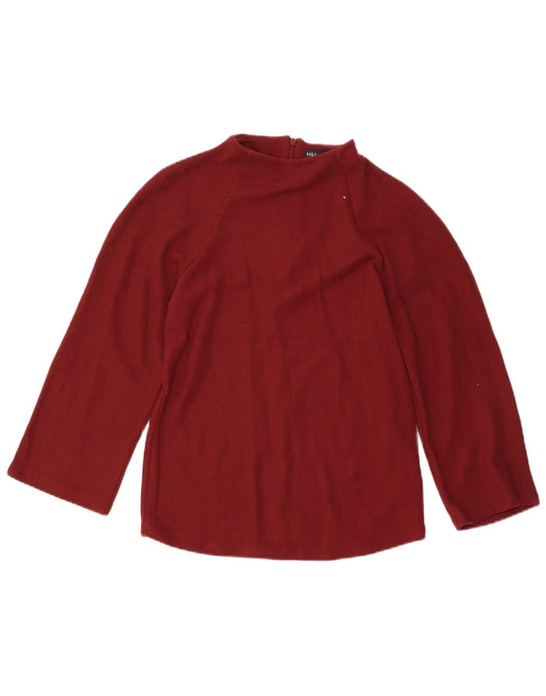 Marks & Spencer Damen-Top, 3/4-Ärmel, UK-Größe 8, Größe S, Burgunderrot, Polyester