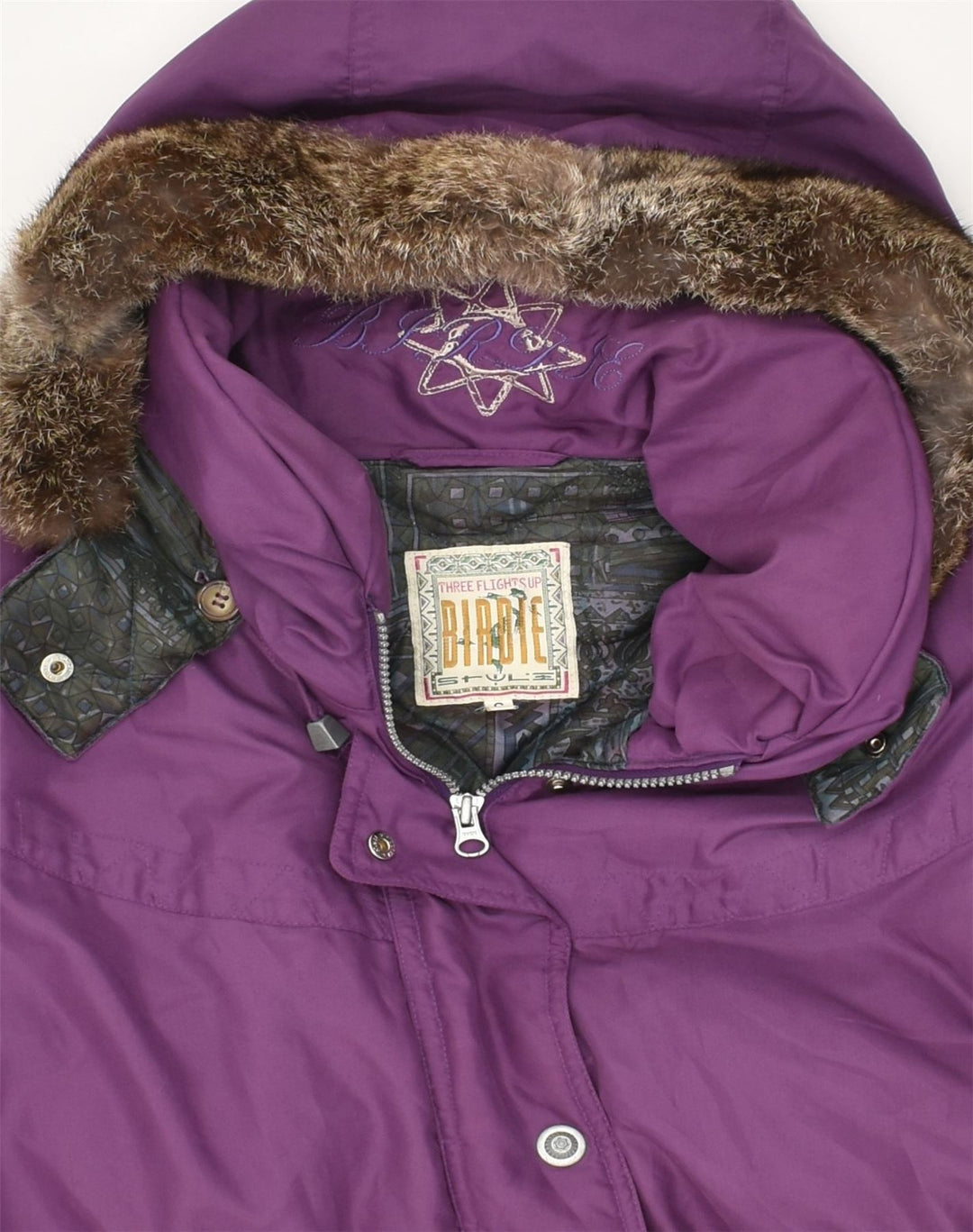 VINTAGE Womens Hooded Windbreaker Jacket UK 10 Small Purple Polyester | Vintage Vintage | Thrift | Second-Hand Vintage | Used Clothing | Messina Hembry 