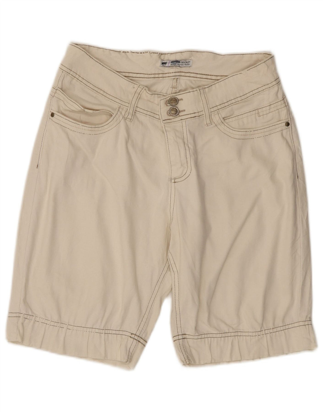 LEE Damen Slender Secret Casual Shorts US 8 Medium W28 Weiße Baumwolle