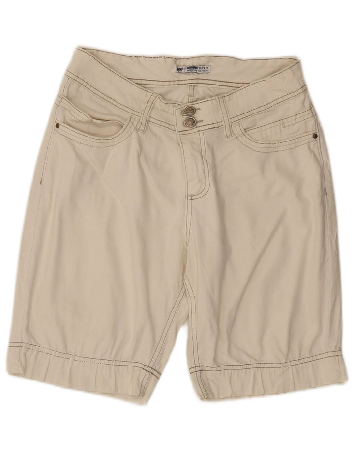 LEE Damen Slender Secret Casual Shorts US 8 Medium W28 Weiße Baumwolle