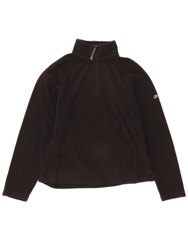 BERGHAUS Damen-Fleecepullover mit Reißverschluss am Hals, Gr. 10, Größe S, Schwarz, Polyester