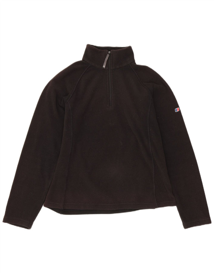 BERGHAUS Damen-Fleecepullover mit Reißverschluss am Hals, Gr. 10, Größe S, Schwarz, Polyester