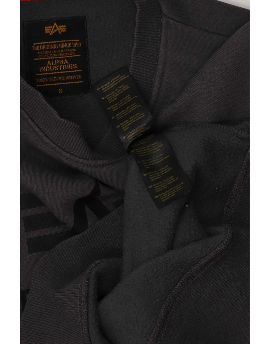 Alpha Industries Herren-Sweatshirt mit Grafik, Größe S, Grau, Baumwolle