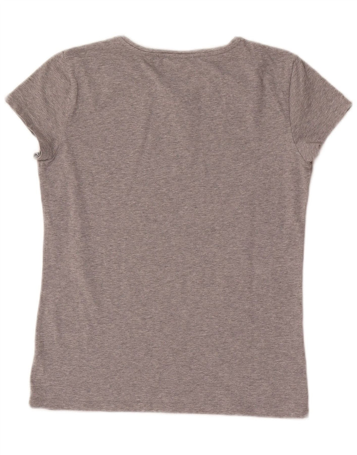 Massimo Dutti Damen T-Shirt Top UK 14 Large Grau meliert
