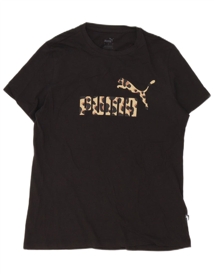 Puma Herren T-Shirt mit Grafik, groß, aus schwarzer Baumwolle