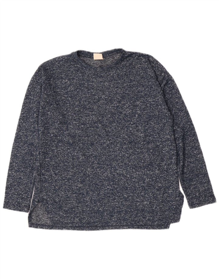 Zara Mädchen-Sweatshirt-Pullover, 11–12 Jahre, marineblau meliertes Polyester