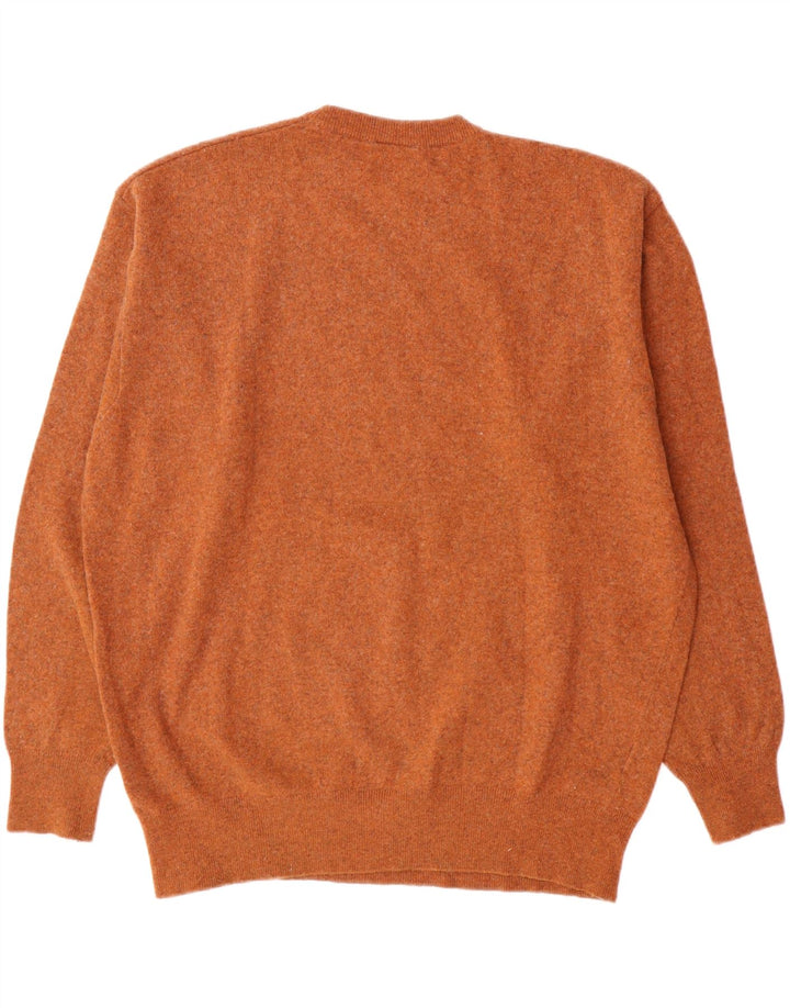 Lacoste Herren-Pullover mit Rundhalsausschnitt, Größe 6 XL, braune Lammwolle