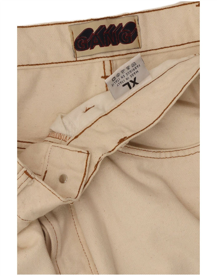 GANG Herren-Freizeithose mit weitem Bein, XL, W32, L33, cremefarbene Baumwolle