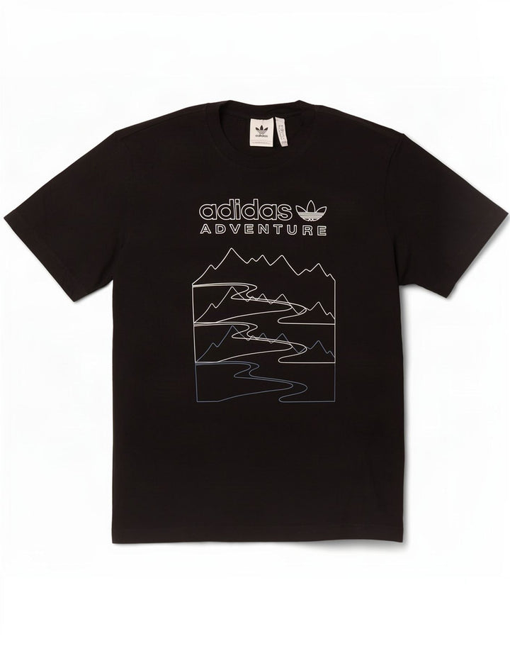 Adidas Herren Grafik T-Shirt Top Small Schwarz Baumwolle