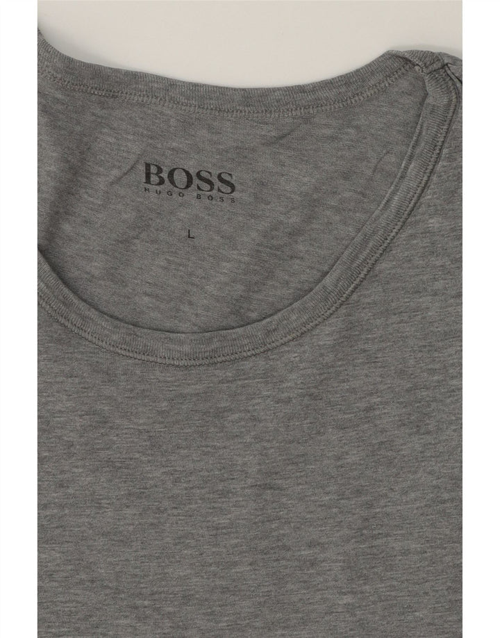HUGO BOSS Mens T-Shirt Top Large Grey Cotton Vintage Hugo Boss and Second-Hand Hugo Boss from Messina Hembry 
