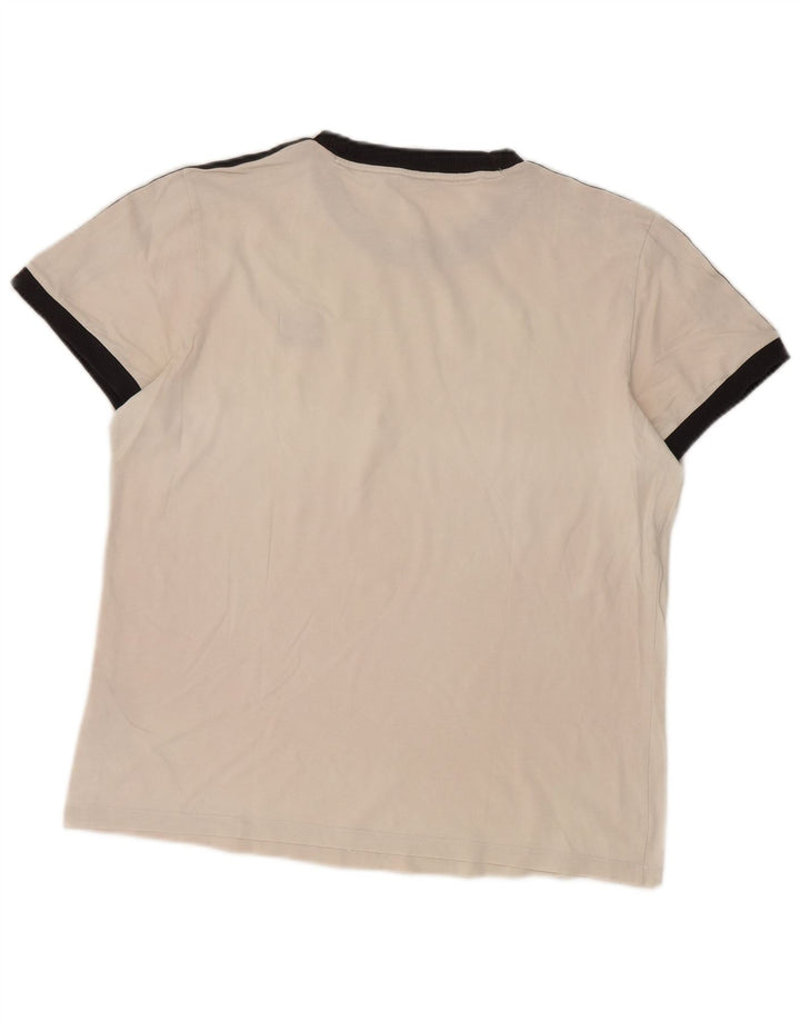 Adidas Damen T-Shirt Top UK 12 Mittelweiße Baumwolle