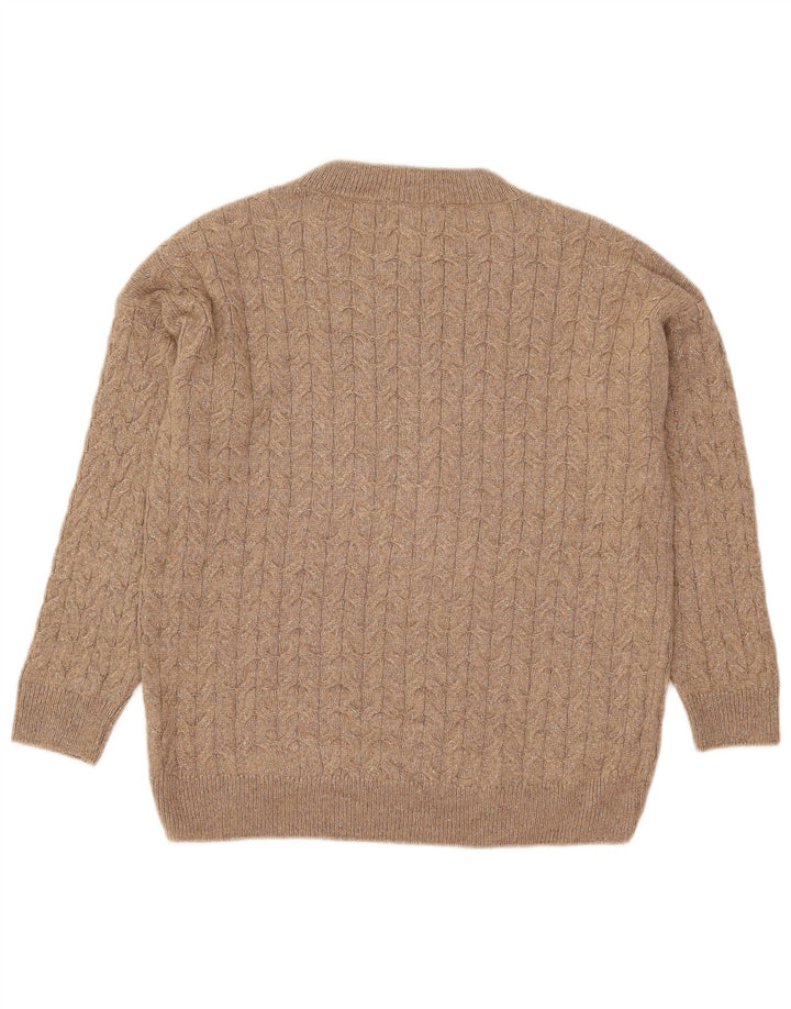 Massimo Dutti Damen-Pullover, übergroß, Rundhalsausschnitt, Gr. 10, Größe S, Grau