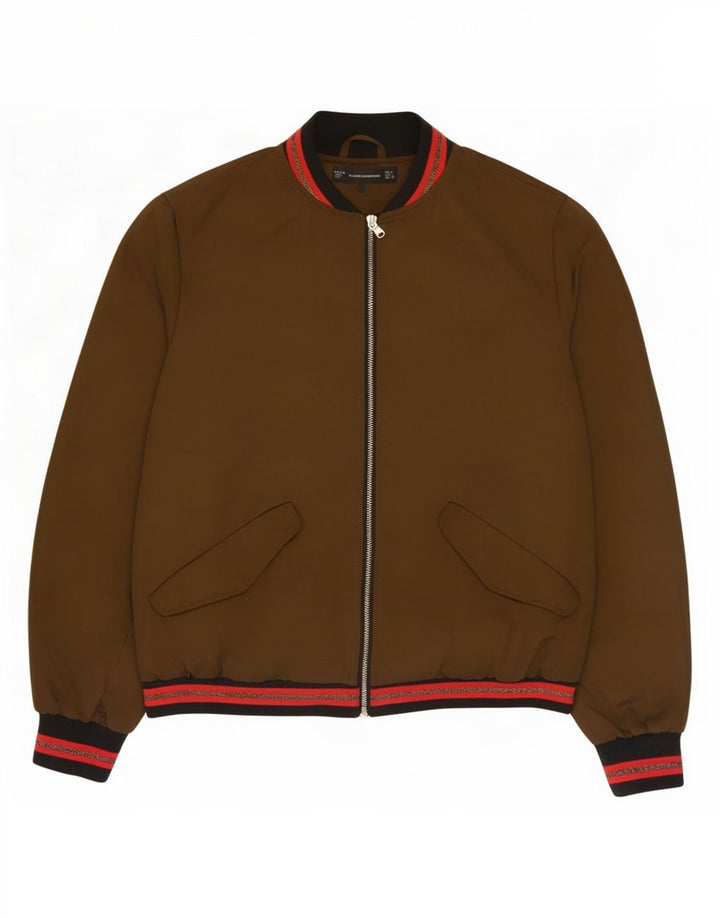 Zara Damen Bomberjacke UK 16 Large Khaki Polyester