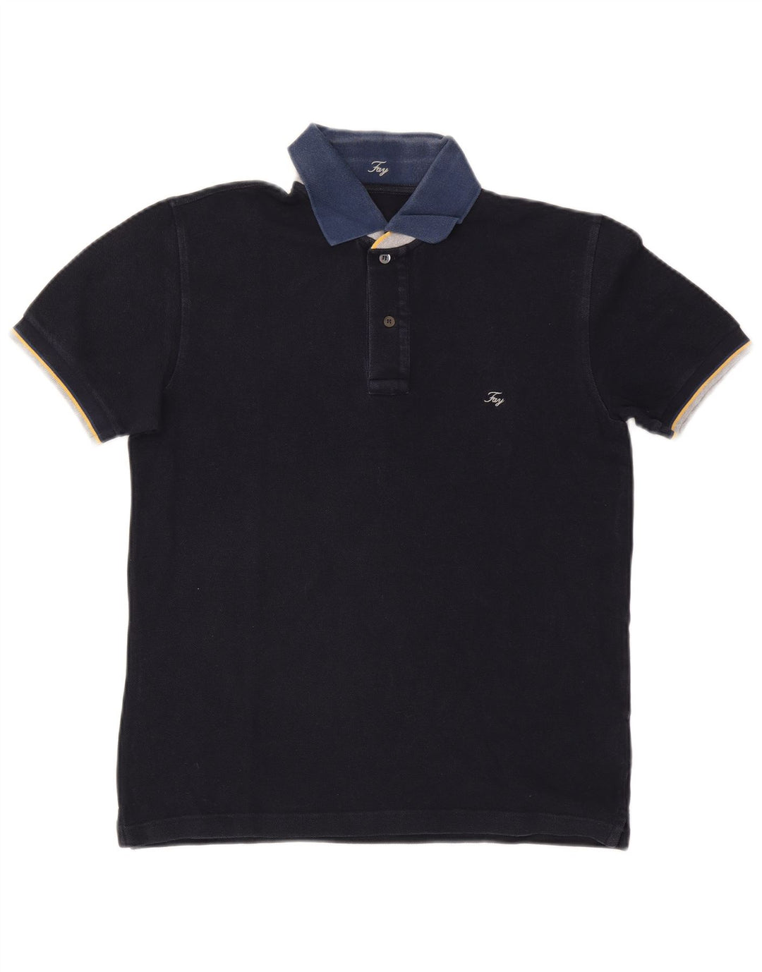 Fay Herren-Rugby-Poloshirt, mittelmarineblaue Baumwolle