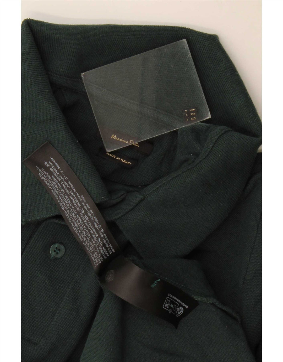 Massimo Dutti Herren-Poloshirt mit normaler Passform, große grüne Baumwolle