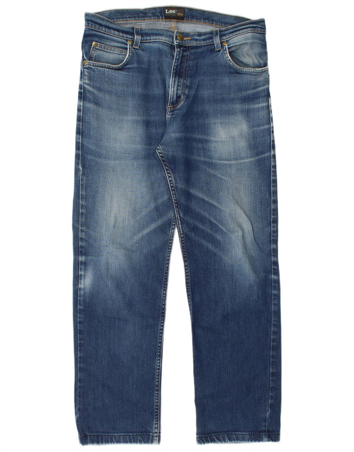 Lee Herren Brooklyn Straight Jeans W33 L29 Blaue Baumwolle