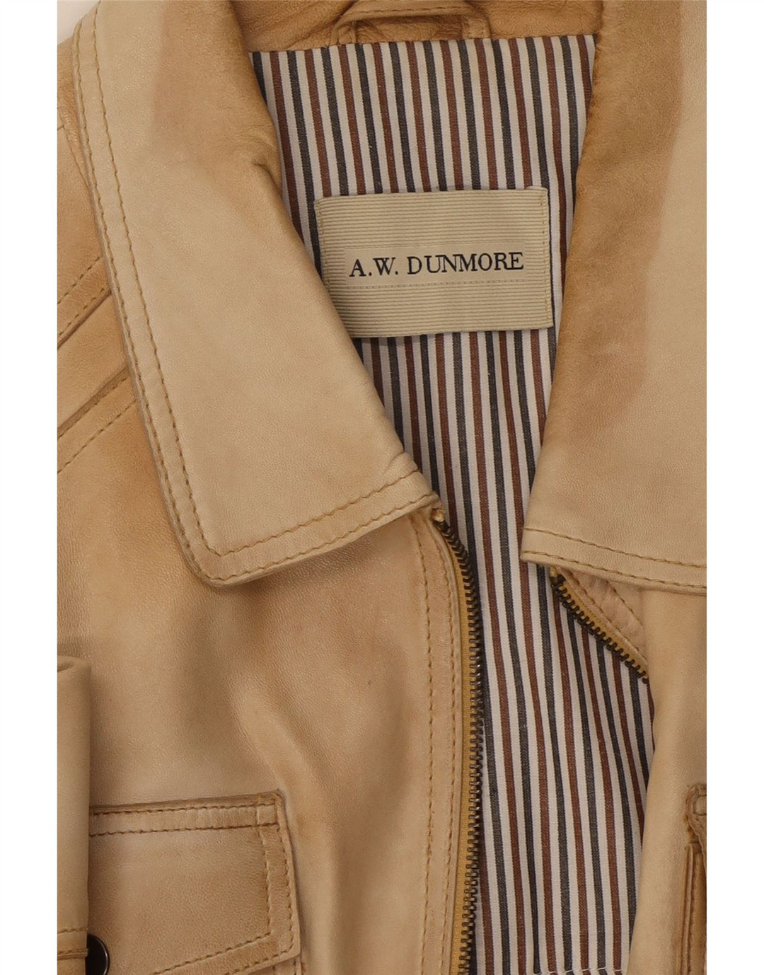 A.W.Dunmore Herren Lederjacke UK 40 Large Beige