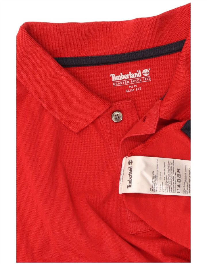TIMBERLAND Herren Slim Fit Poloshirt Mittelrote Baumwolle