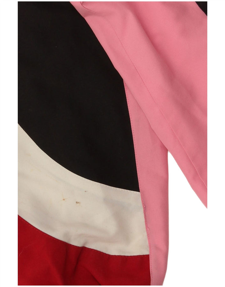 Vintage Herren-Trainingsanzug-Top-Jacke, kleines schwarzes Farbblock-Polyester