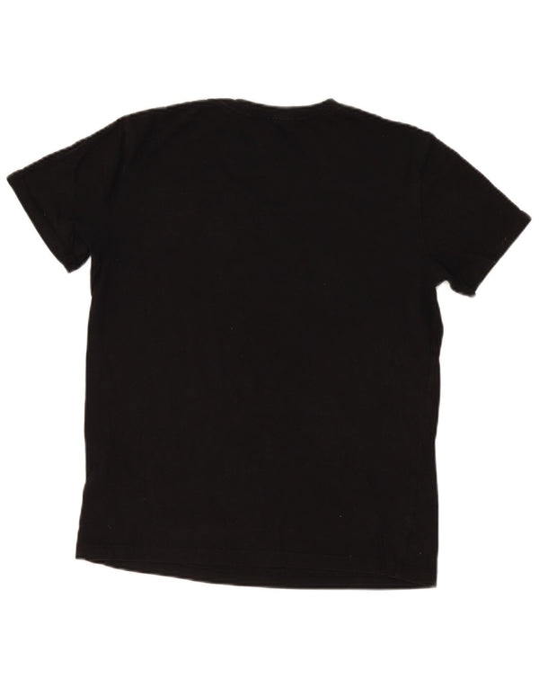 Calvin Klein Jeans Damen Grafik-T-Shirt-Oberteil UK 12 Mittelschwarze Baumwolle