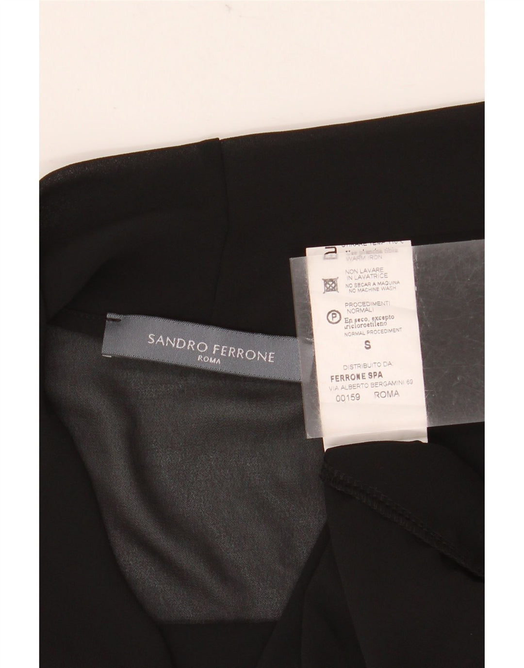 Sandro Ferrone Damen Durchsichtiges Blusenoberteil UK 10 Small Schwarz Polyester