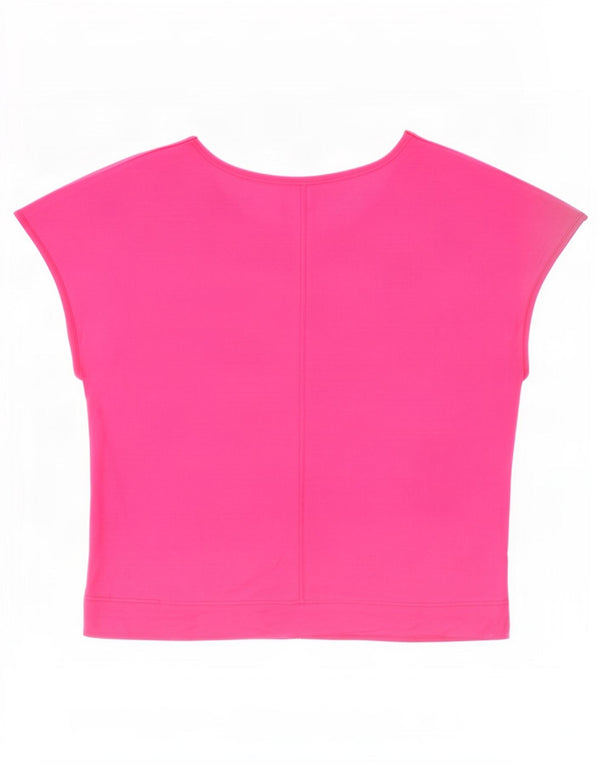Vintage Damen Crop T-Shirt Top IT 46 Große rosa Baumwolle