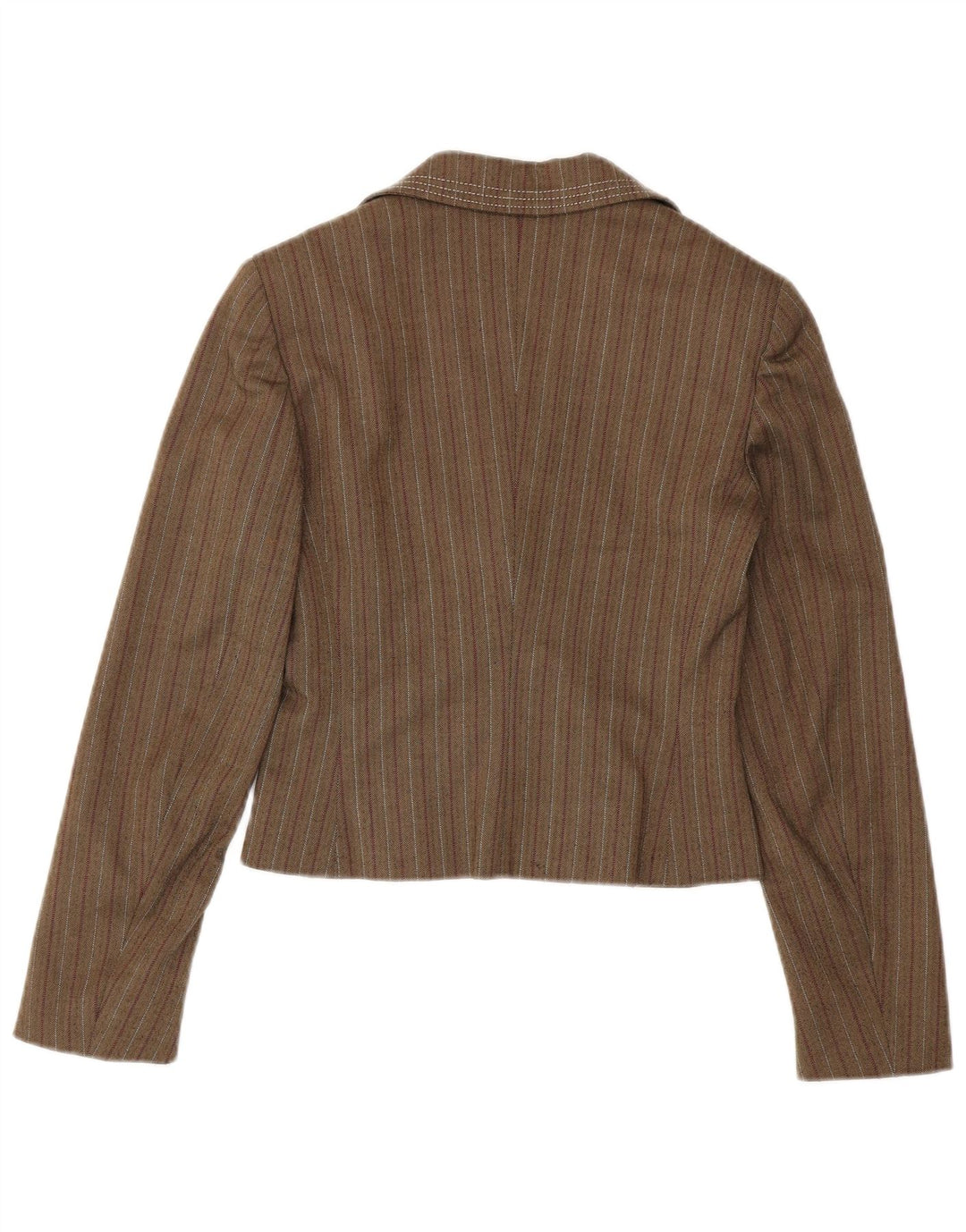Max & Co. Damen-Blazerjacke mit 2 Knöpfen, Gr. 10, klein, braun gestreift