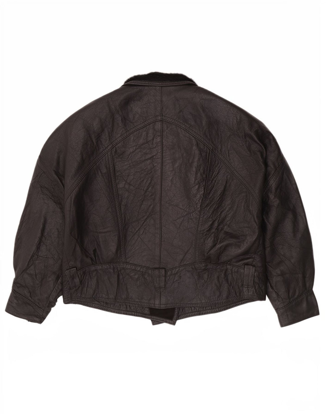Vintage Damen Lederjacke UK 14 Large Schwarz