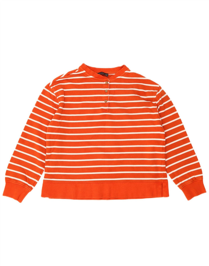 Marks & Spencer Damen Sweatshirt Pullover UK 14 Mittelorange gestreift