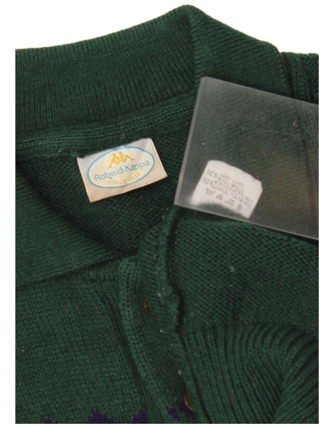 KAPPA Herren Rollkragenpullover aus mittelgrüner, geometrischer Wolle