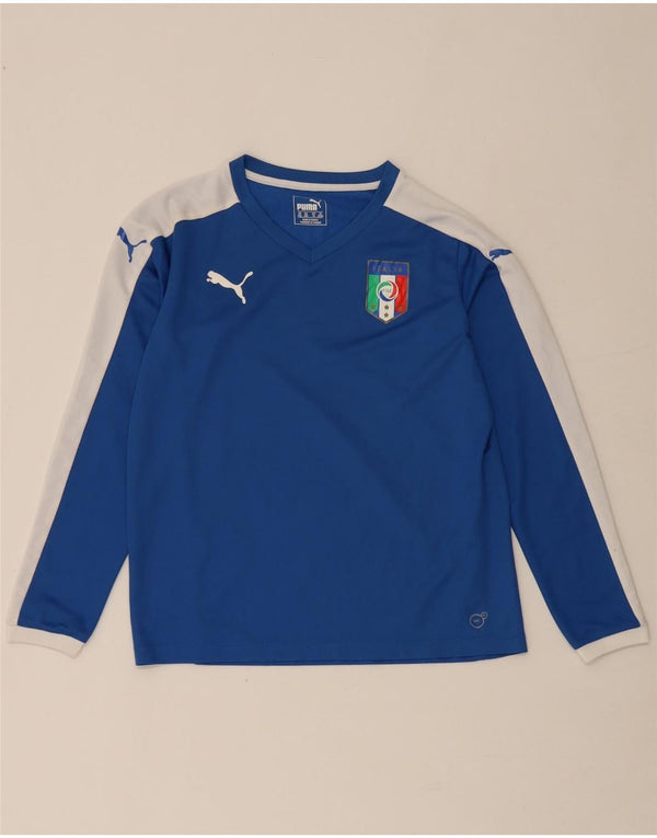 Puma Jungen Italia Top Langarm 13-14 Jahre Blau Farbblock