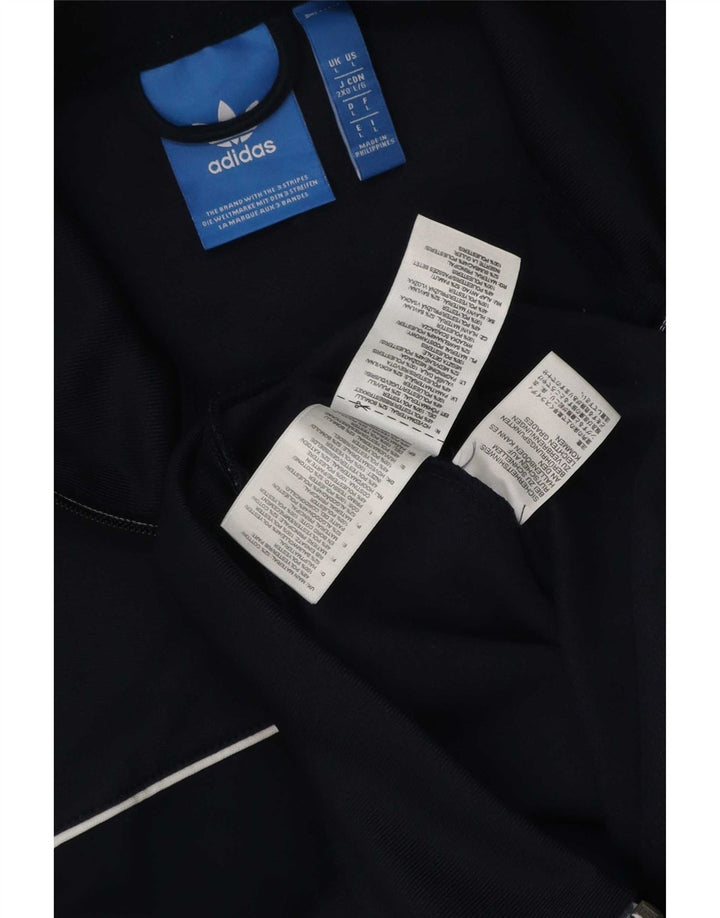 Adidas Herren-Trainingsanzug-Oberteil, große Jacke aus marineblauem Polyester