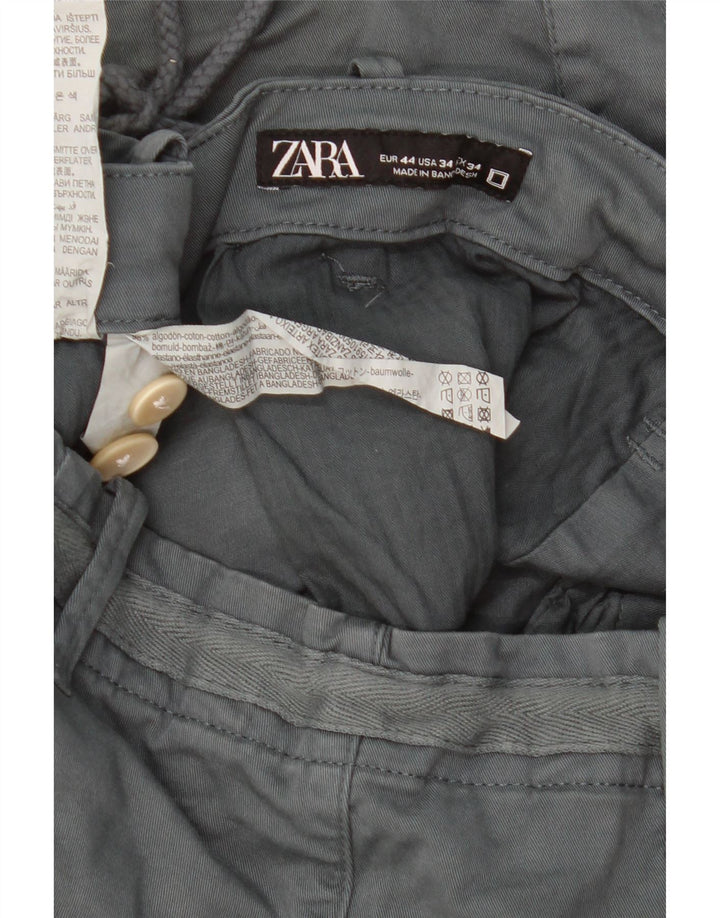 Zara Herren Chinoshorts EU 44 Large W34 Graue Baumwolle