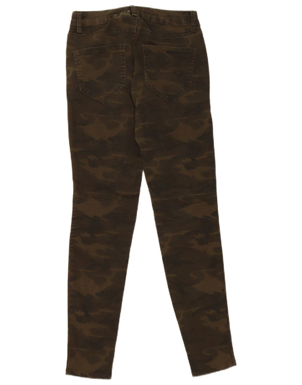 Zara Damen Skinny Casual Hose EU 34 2XS W24 L27 Khaki Camouflage