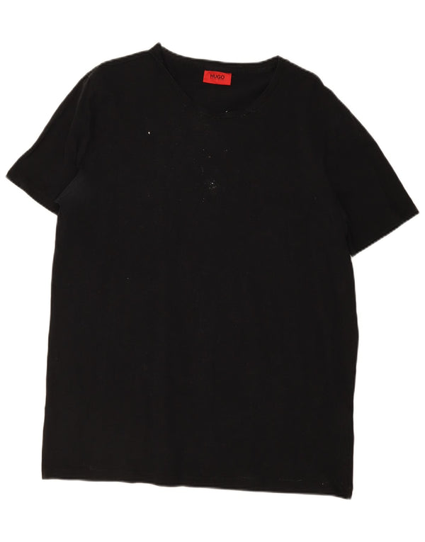 Hugo Boss Herren T-Shirt Top 2XL Schwarz Baumwolle