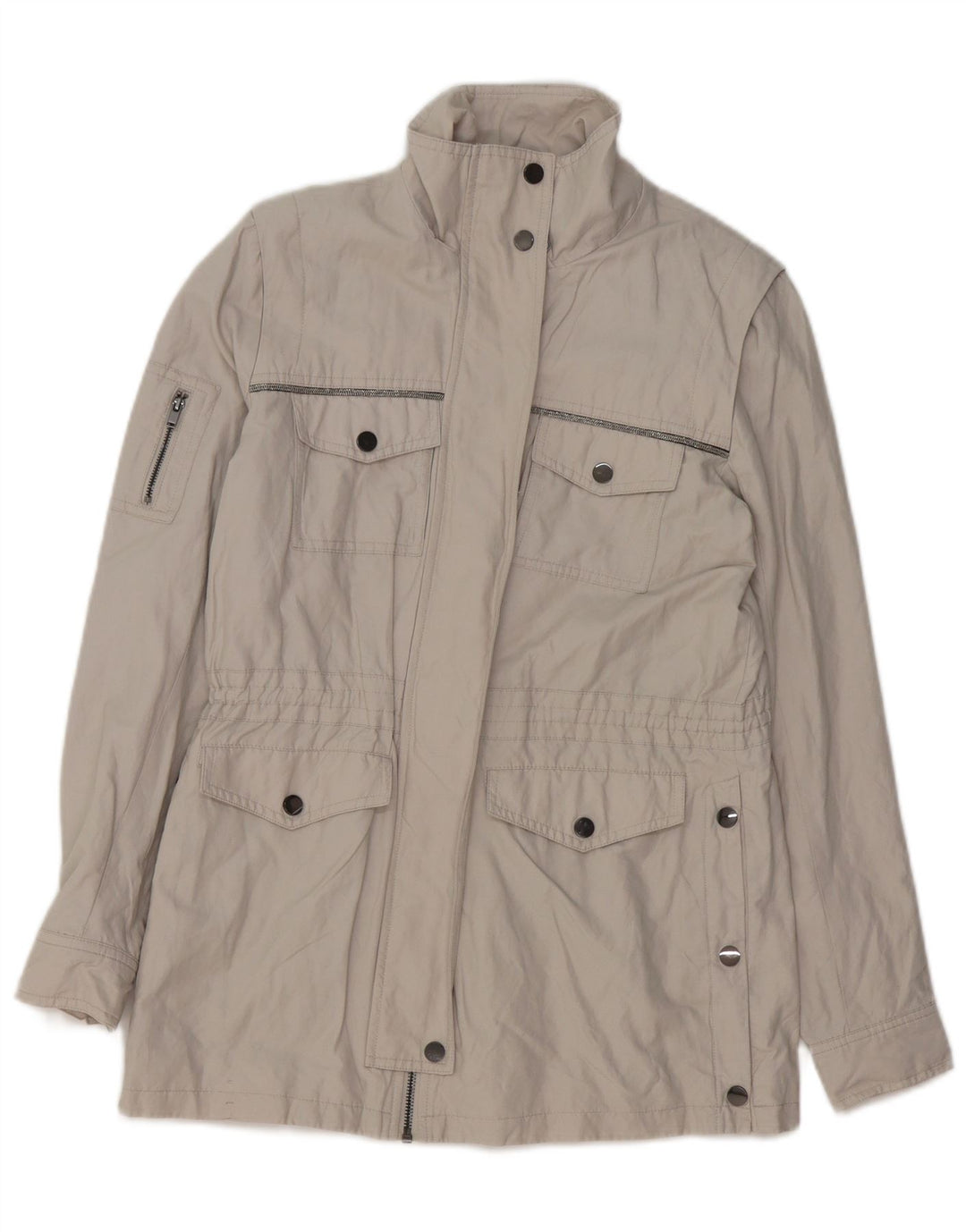 MINT VELVET Damen-Utility-Jacke UK 10 Small Graue Baumwolle