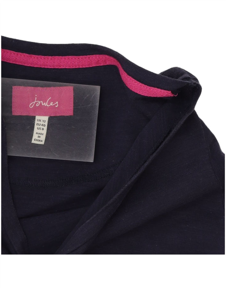 Joules Damen T-Shirt Top UK 12 mittel Marineblau Baumwolle