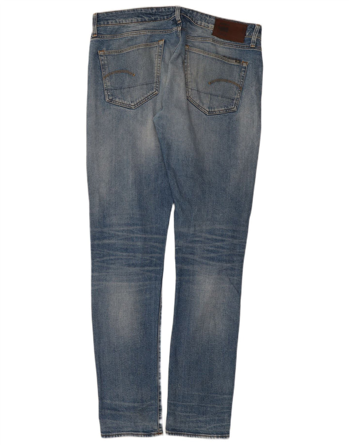 G-Star Herren 3301 Slim Jeans W36 L38 Blaue Baumwolle