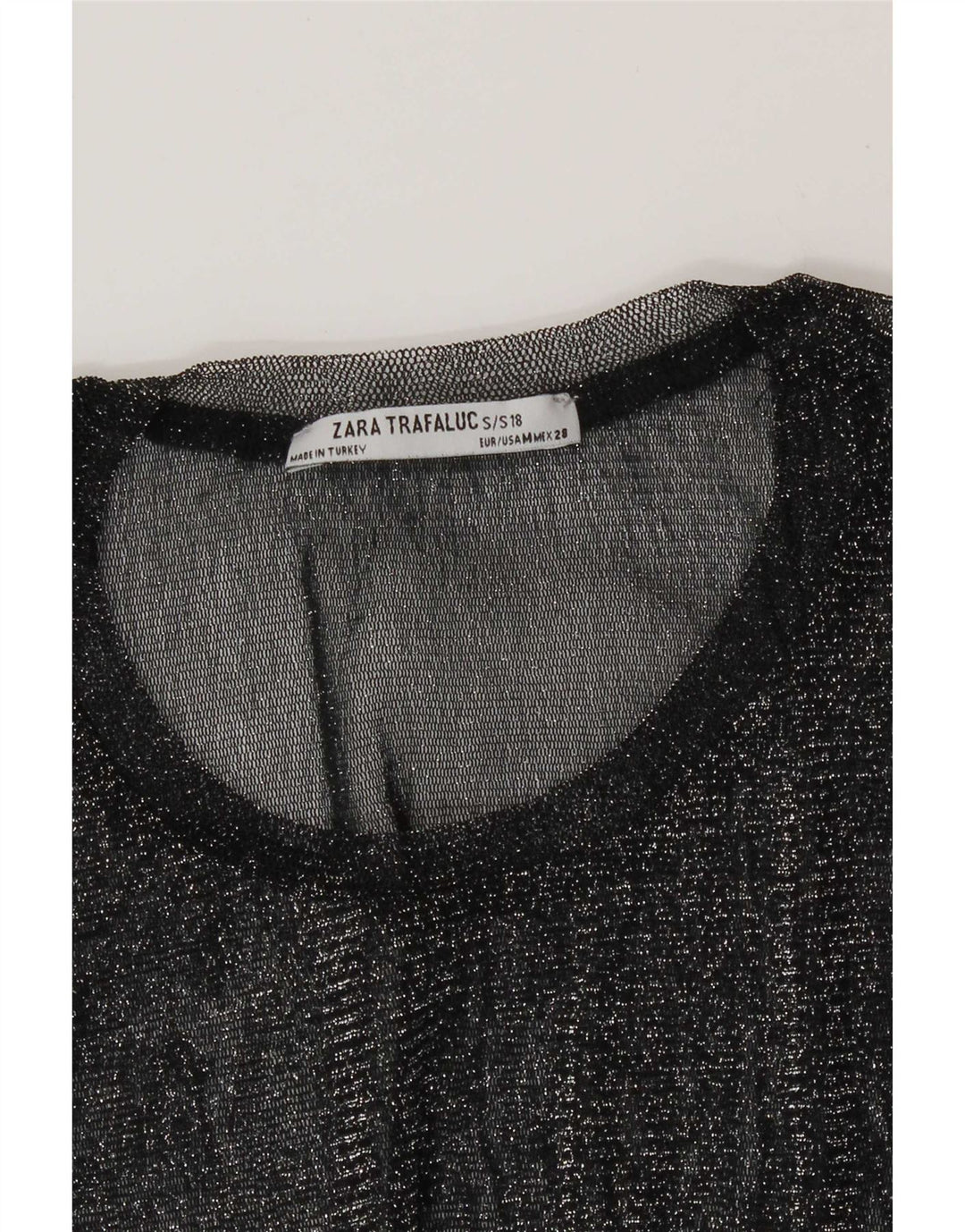 Zara Damen Trafaluc Durchsichtiges Top UK 12 Medium Schwarz