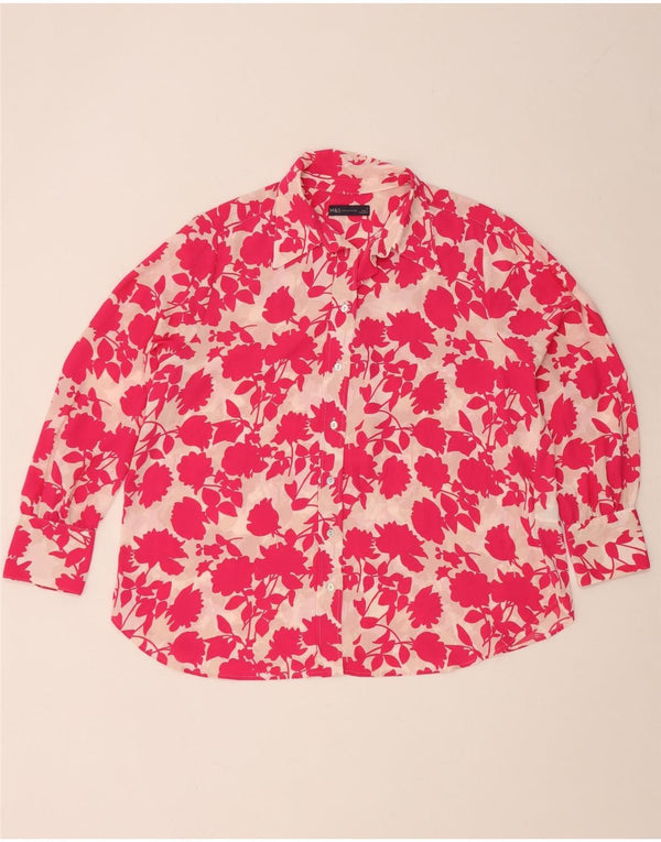 Marks & Spencer Damen-Hemdbluse in Übergröße, Gr. 18, XL, rosa geblümt