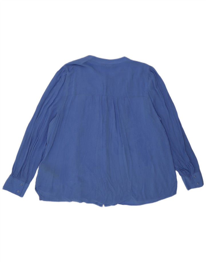 Marks & Spencer Damen-Hemdbluse, UK 16, Größe L, blaue Viskose