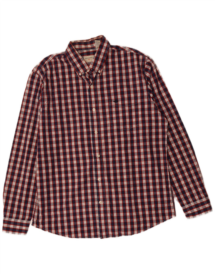 DOCKERS Herrenhemd, groß, marineblau, kariert, Baumwolle