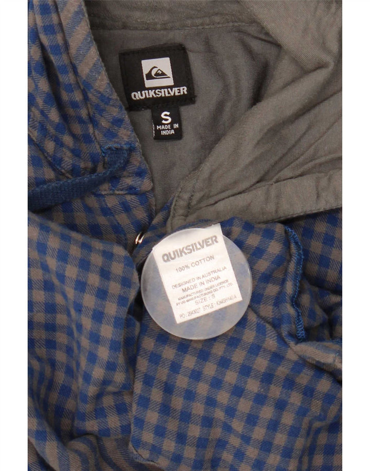 Quiksilver Mens Lumberjack Flannel Shirt Small Blue Gingham Cotton