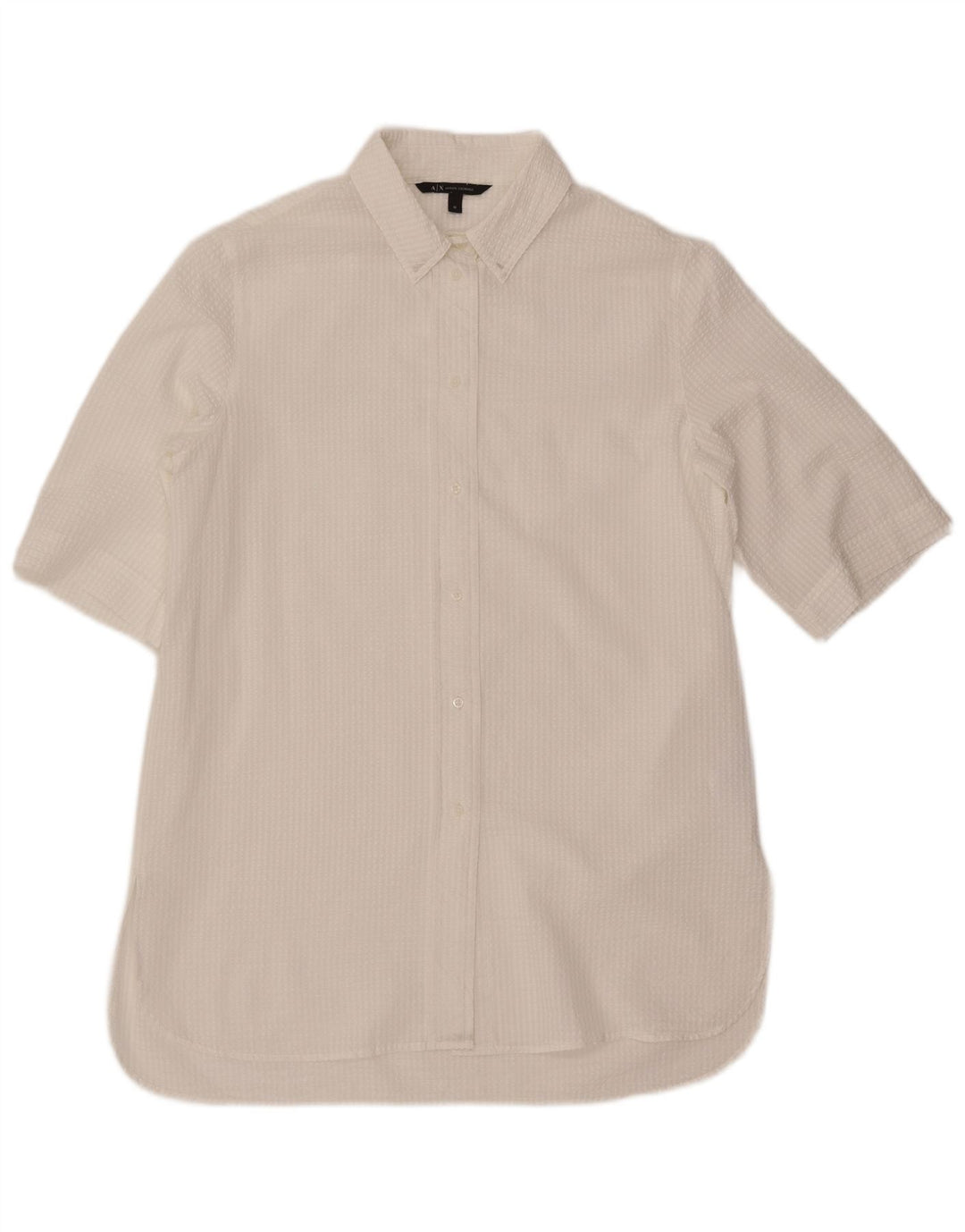 ARMANI EXCHANGE Damen Hemdkleid UK 14 Mittelweißer Nadelstreifen