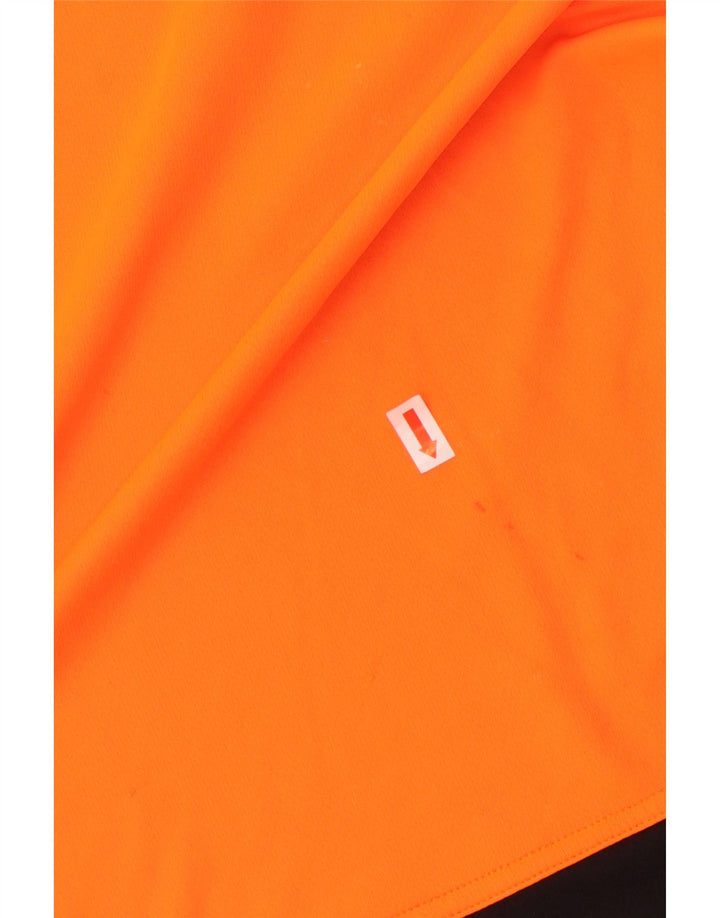 ADIDAS Climalite T-Shirt für Jungen, 9–10 Jahre, orangefarbenes Colourblock-Polyester