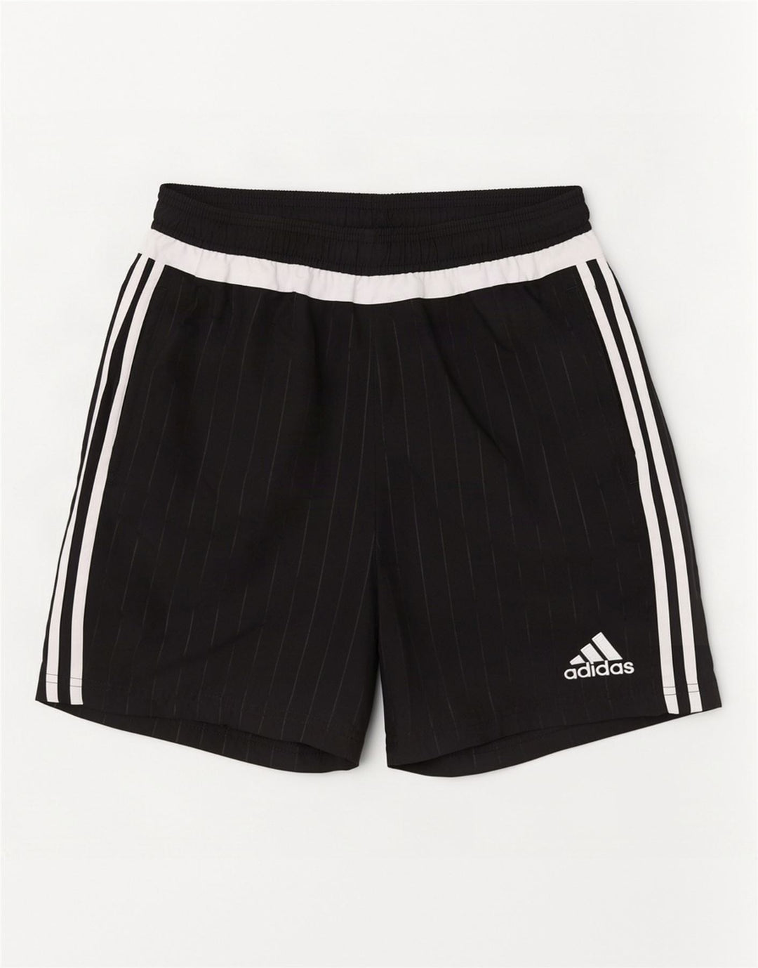 Adidas Herren Sport Shorts Medium Schwarz Gestreiftes Polyester